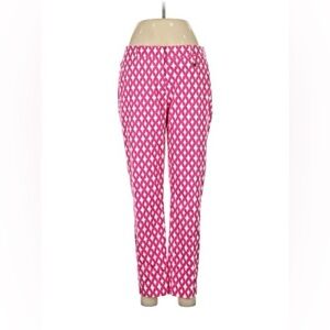 Nautica Pink and White Geometric Pattern Straight Leg Pants